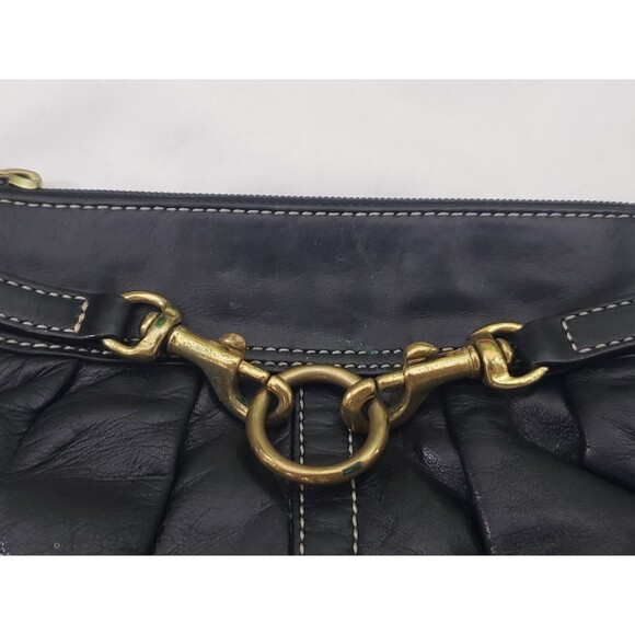 Vtg. Coach Ergo Hampton Studded Belted Leather Hobo Wristlet — Black - Picture 3 of 11